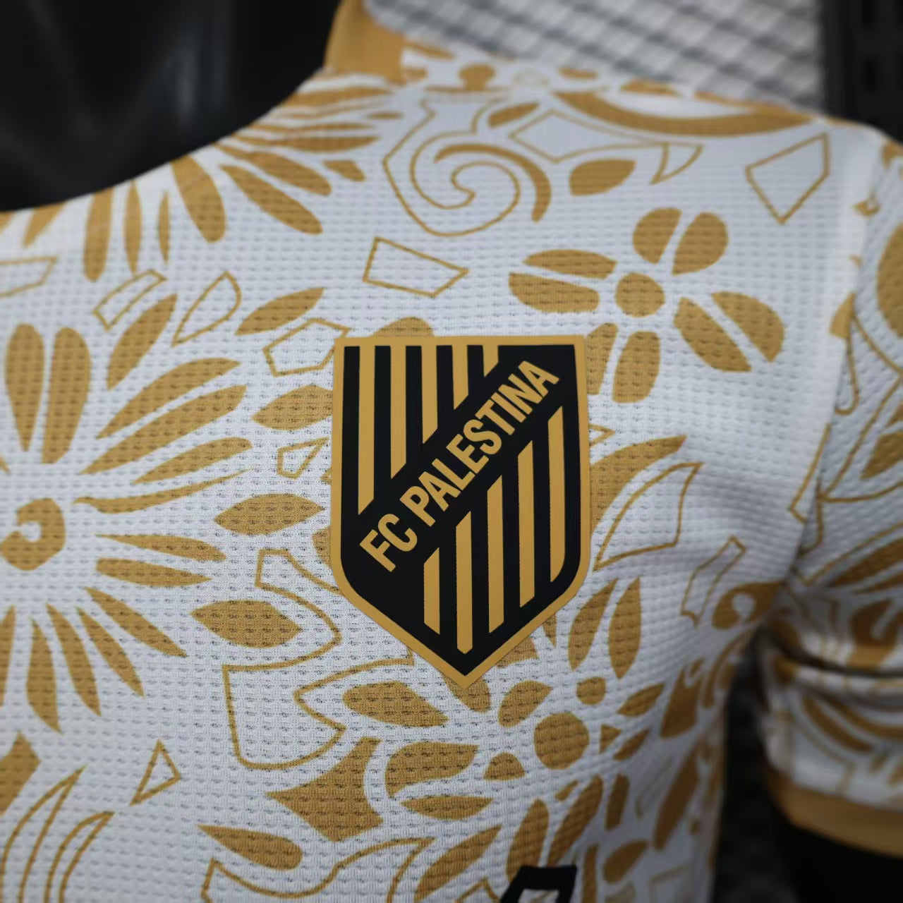 FC Palestina Gold/White Soccer Jersey 25-26 Version