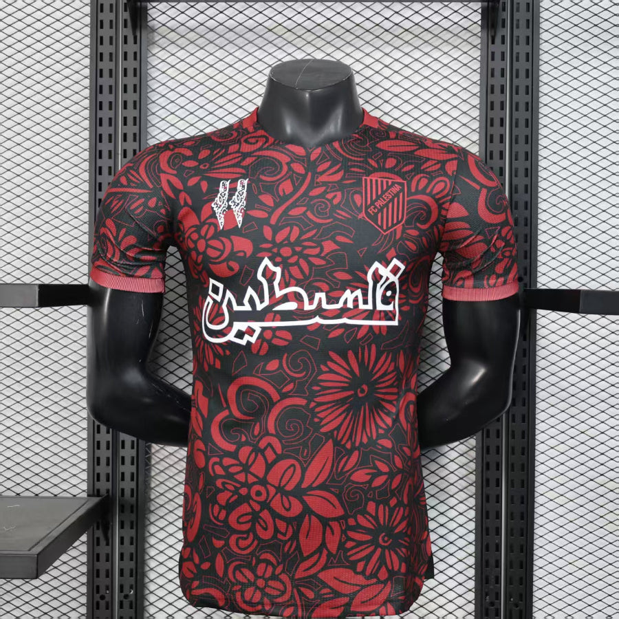 FC Palestina Red/Black Soccer Jersey 25-26 Version