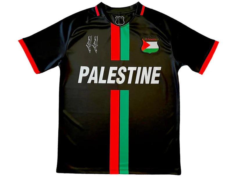 Classic Palestine Black Centre Striped (Red/Green) Soccer Jersey