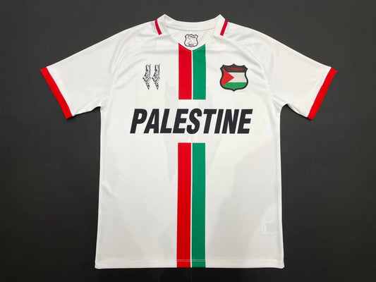 Classic Palestine White Centre Striped (Red/Green) Soccer Jersey