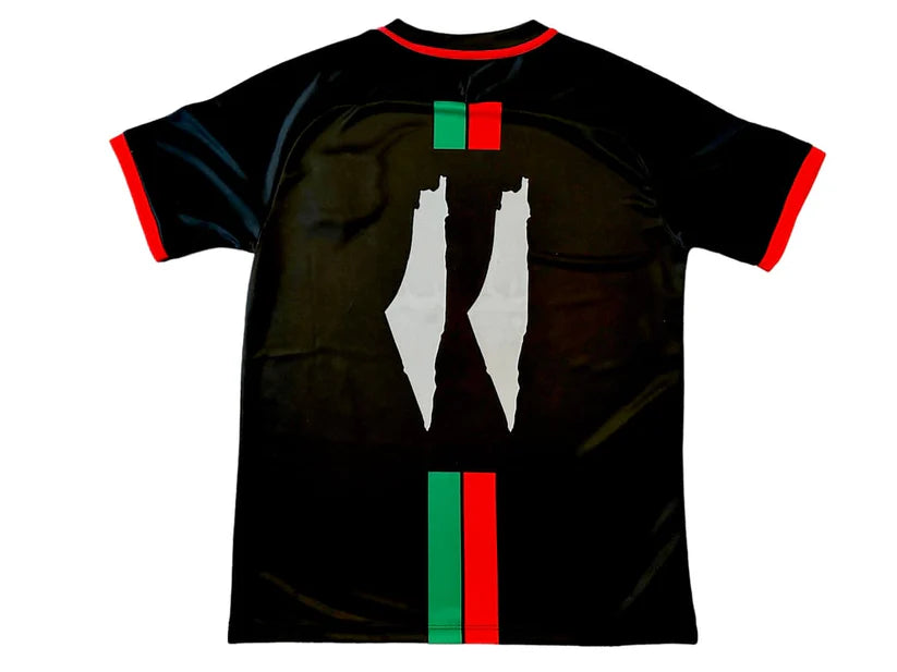 Classic Palestine Black Centre Striped (Red/Green) Soccer Jersey