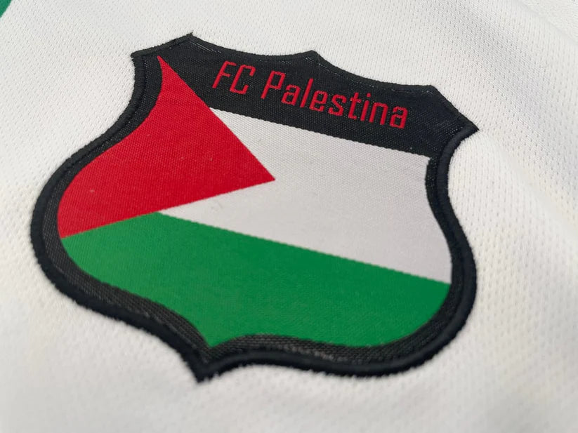 Classic Palestine White Centre Striped (Red/Green) Soccer Jersey